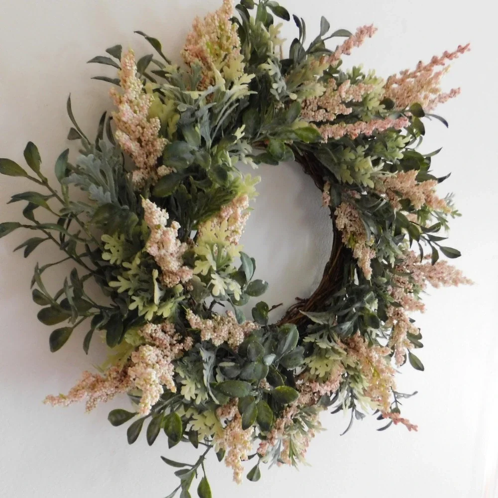 Small Summer‎ Wreath, Wall Decor, Teachers or Housewarming Gift, Cabinet Accent